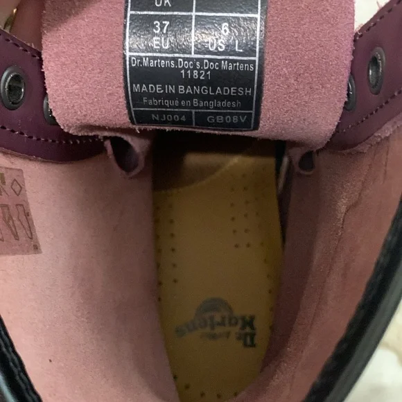 Purple Leather Doc Marten Boots Women’s Size 6 - Picture 7 of 12